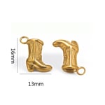 Gold color / 1 Piece Simple Retro Style Boot Shape Stainless Steel  Gold Color Women's Pendant Picture7